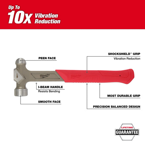 Image of Milwaukee Tool 16oz Steel Ball Pein Hammer