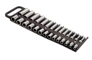 3/8" 28PC SOCKET HOLDER BLACK