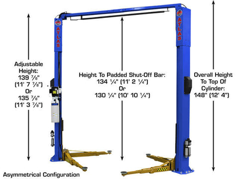Image of Atlas PVL10 Commercial 10,000 Pound Overhead 2 Post Automotive Lift