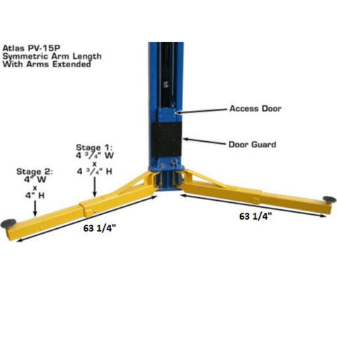 Image of Atlas Automotive Equipment PV15PX 15,000 lb Overhead 2-Post Lift