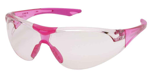 Image of Elvex Delta Plus Avion Slim Fit Girls/Women/Shooting Safety Glasses Pink Tint Lens Pink Frame