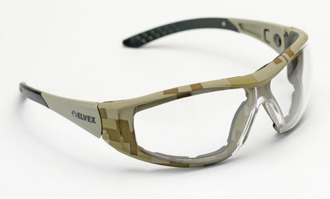 Image of Elvex Delta Plus Go Specs II G2 Safety Glasses/Goggles Anti-Fog Lens Camo Frame All Lens Colors