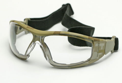 Image of Elvex Delta Plus Go Specs II G2 Safety Glasses/Goggles Anti-Fog Lens Camo Frame All Lens Colors