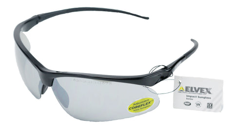 Image of Elvex Impact Series RSG500 Safety/Shooting/Sun Glasses Grey MirrorLens Ballistic Rated Z87.1