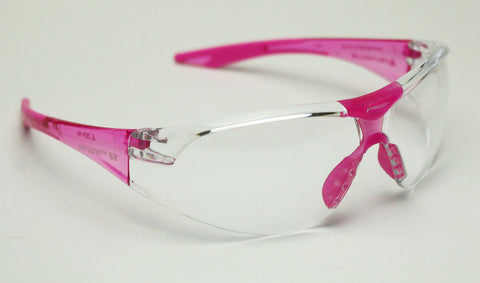 Image of Elvex Delta Plus Avion Slim Fit Girls/Women/Shooting Safety Glasses Clear Lens Pink Frame