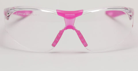 Image of Elvex Delta Plus Avion Slim Fit Girls/Women/Shooting Safety Glasses Clear Lens Pink Frame
