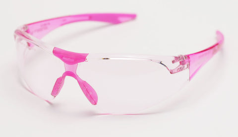 Image of Elvex Delta Plus Avion Slim Fit Girls/Women/Shooting Safety Glasses Pink Tint Lens Pink Frame