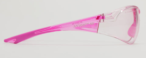 Image of Elvex Delta Plus Avion Slim Fit Girls/Women/Shooting Safety Glasses Pink Tint Lens Pink Frame