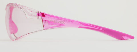 Image of Elvex Delta Plus Avion Slim Fit Girls/Women/Shooting Safety Glasses Pink Tint Lens Pink Frame