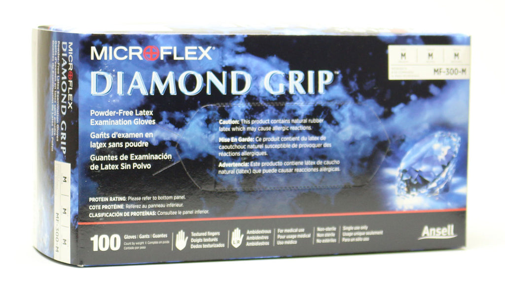 Ansell Diamond Grip Latex Disposable Gloves