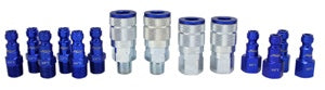 14 Piece T-Style 1/4" NPT Blue