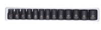 SUNEX 3/8" Dr. Metric Impact Socket Set on Rail