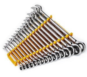 GearWrench 16 Piece 90-Tooth 12 Point Metric Combination Ratcheting Wrench Set