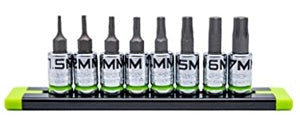 Grip Edge Tools 8-PC 1/4'' Dr Short Metric RPT Hex Driver Set