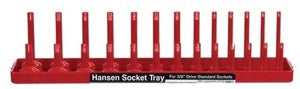 Hansen 3/8" Peg Style Socket Rack SAE Red