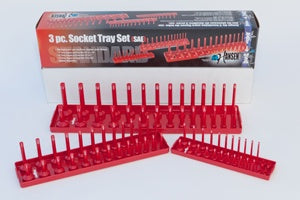 Hansen 3 Piece SAE Socket Tray RED