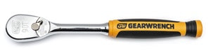 GearWrench 1/4 Inch Drive 90-Tooth Dual Material Teardrop Ratchet 6 Inch