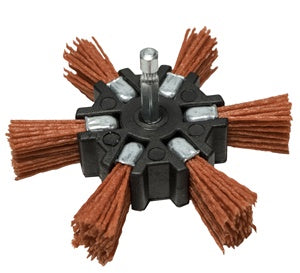 4" Coarse Nylon Flap Brush Hex