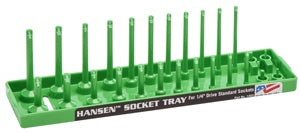 Hansen 1/4" DR Socket Holder SAE Deep & Shallow Green