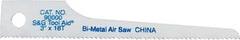 Tool Aid 3" Cobalt Reciprocating Air Saw Blades 18TPI