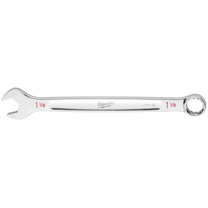 Milwaukee Tool 1-1/8" SAE Combination Wrench, 12-Point, Steel, Chrome, Ergonomic, I-Beam Handle 45-96-9436