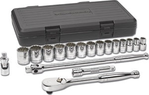 18 Pc 1/2" Dr 12Pt SAE Socket