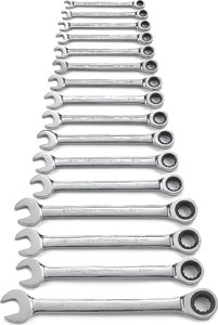 GearWrench 16 Piece 72-Tooth 12 Point Ratcheting Combination Metric Wrench Set