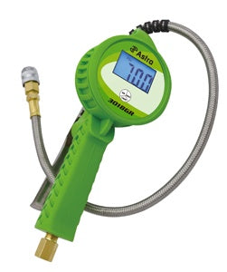 Astro Pneumatic Digital Tire Inflator w/ Stainless Steel Hose & Push-Lock Coupler Chuck - Green