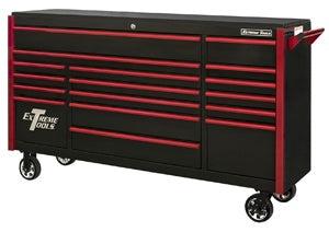 72" 17 Drawer Black/Red Trim