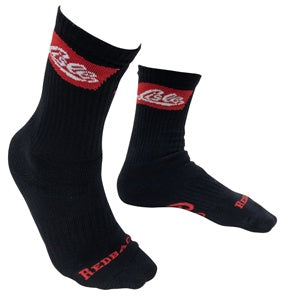 Lisle Black Crew Socks