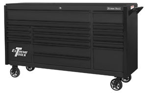 72" 17 Drawer Black/Black Trim