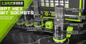 Grip Edge Tools 9-PC 1/4" Dr RPT Star Driver Set