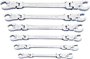 GearWrench 6 Pc. Ratcheting Flex Flare Nut Wrench Set- Metric
