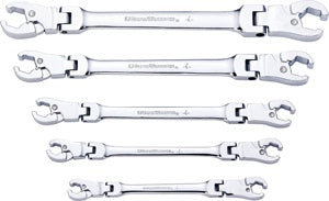 GearWrench 5 Pc. Ratcheting Flex Flare Nut Wrench Set- SAE