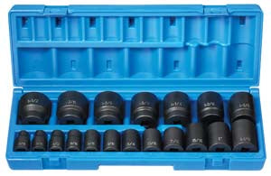 1/2" Drive 19 Piece 12 Point