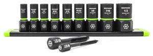 Grip Edge Tools 9-PC 1/4" Drive SAE RPT Socket Extractor Set (Standard Length)