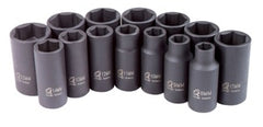 SUNEX TOOLS 14 Pc. 3/8" Drive Metric Mid-Depth Impact Socket Set