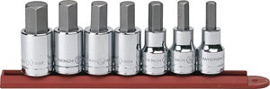 7 Pc 1/2" Dr SAE Hex Bit