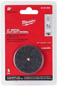 Milwaukee Tool 2" Metal Cut Off Wheel 5 PACK