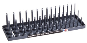Hansen Global 3/8" Dr. Metric 3-Row Socket Tray,  38023