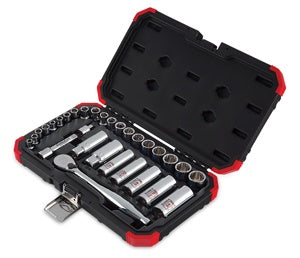 30 Pc Chrome Socket Set 1/4"