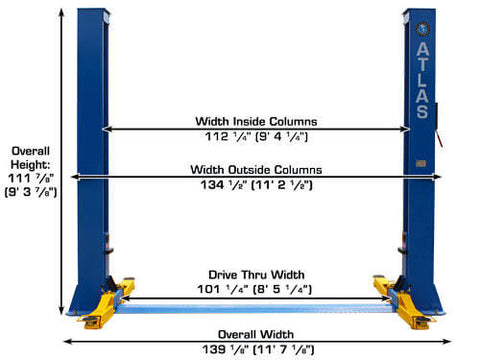 Image of Atlas BP10000X 10000 Pound Base Plate 2 Post Lift - Includes Shipping