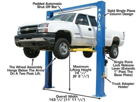 Image of Atlas OHX10000X 10,000 Pound Extra Tall Extra Wide 2 Post Lift