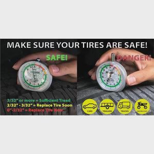 J S Products (steelman) Dial-Type Color-Coded Tread Depth Gauge
