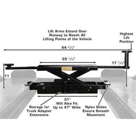 Image of Atlas Automotive Equipment Atlas Equipment PRO8000EXT 4 Post Lift + RJ35 Sliding Jacks Combo