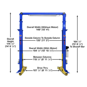 Atlas Platinum PVL15 15,000 lb Heavy Duty 2-Post Automotive ALI CertifiedLift