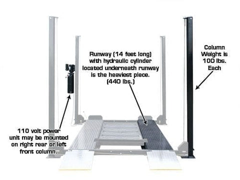 Image of Atlas PRO8000-EXT Extended Height Hobbiest 4 Post Lift