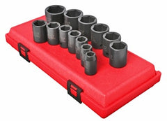 SUNEX SOCKET SET IMPACT 1/2IN. DRIVE 13 PC STD SAE 6 PT