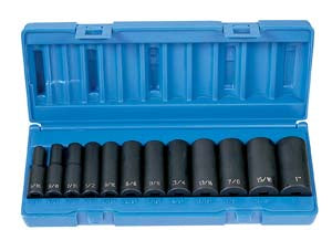 Grey Pneumatic 12 PC 3/8" DR FRACTIONAL DEEP LENGHT SET