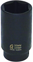 SUNEX TOOLS 1/2" Drive, Deep Impact Socket, 33mm